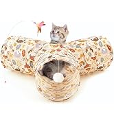 Tempcore Pet Cat Tunnel Tube Cat Toys 3 Way Collapsible, Cat Tunnels for Indoor Cats,Kitty Tunnel...