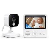 AnKeKe Baby Monitor with Camera and Audio, No WiFi Baby Monitor with 2.8" IPS Screen, 120-Hour Ba...