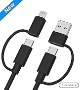 Elebase 4 in 1 Charger Cable 3.3FT,Multi Charging Cord,Multiple iPhone Charger Cord with USB/Ligh...