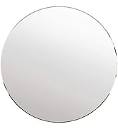 DARENYI 8 inch Glass Round Mirror, Frameless Wall Mounted Mirror Self Adhesive Circle Mirror, Rou...