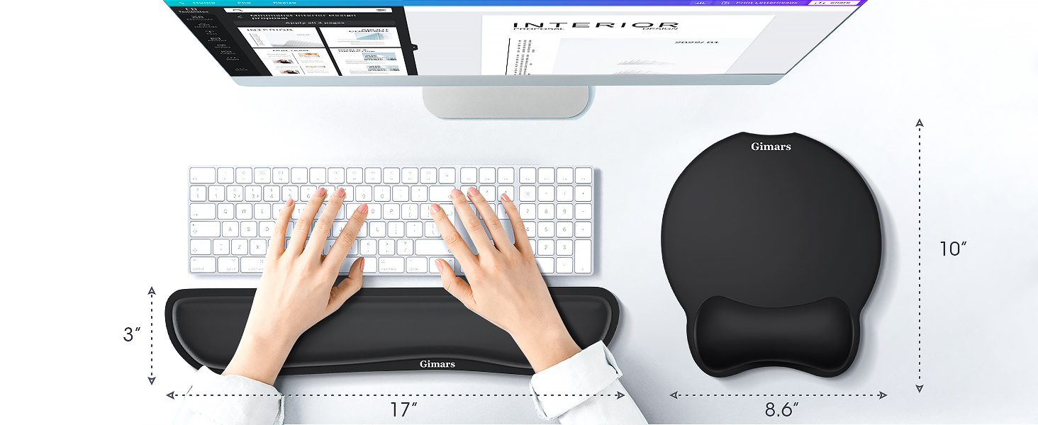 Large mouse pad wrist support