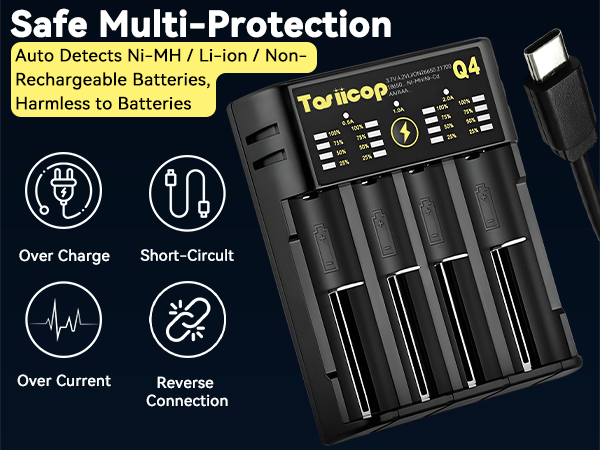 Q4 18650 4-Bay Battery charger 600(03)