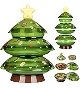 IVYROLL Christmas Candy Dish with Lid, Candy Platter Dish Serving Snack Box Container Decorative ...