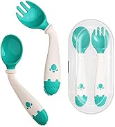 Deejoy Baby Spoons with Travel Safe Case,Toddlers Feeding Training Spoon,Silicone Toddler Utensil...