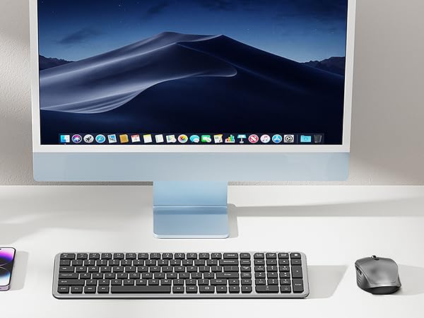 Silent wireless keyboard and mouse