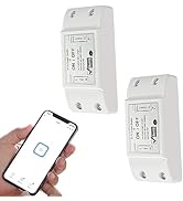 Bkiyougo 10A Wireless Smart Switch, Wi-Fi Light Switch Compatible with Alexa &amp; Google Home &amp; Smar...