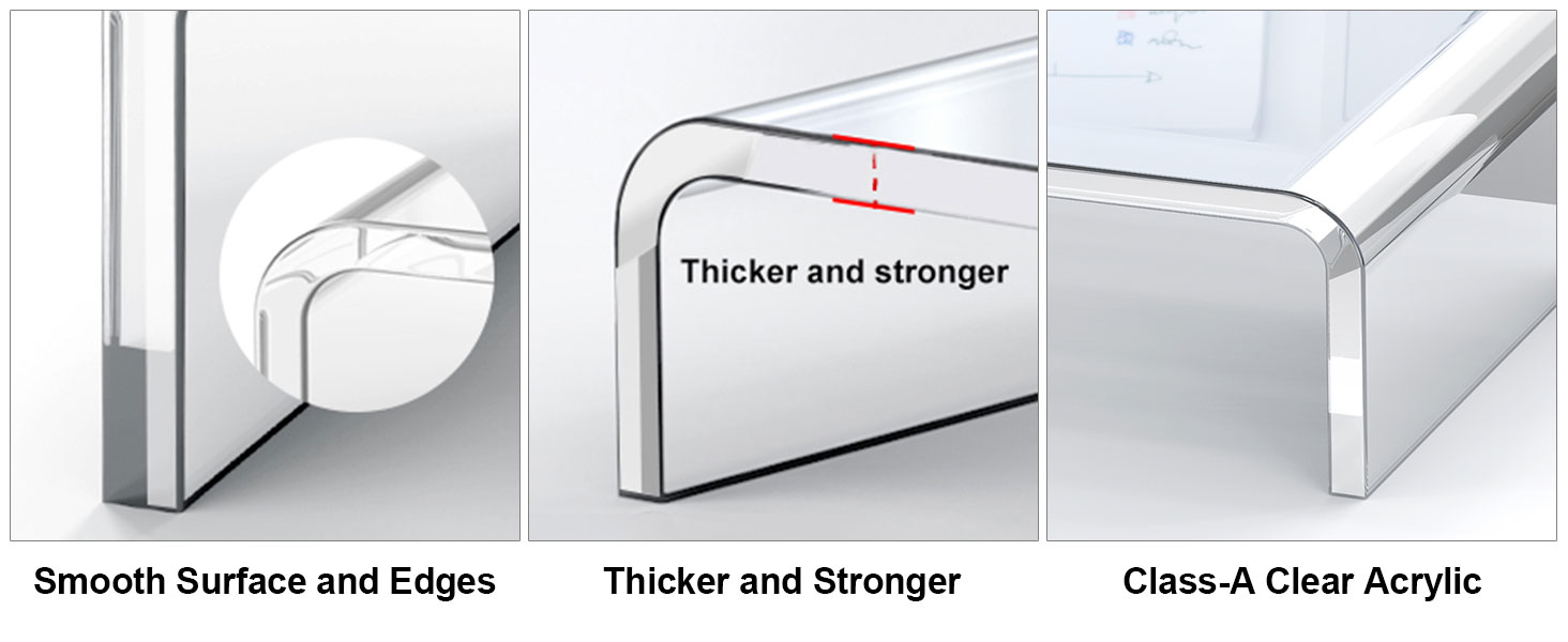 Clear Laptop Stand for Desk Acrylic Monitor Riser for Desk