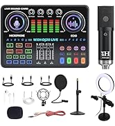 ALSO GO Podcast Equipment Bundle, WXH520 Podcast Microphone with Voice Changer, Dj20 Sound Card w...