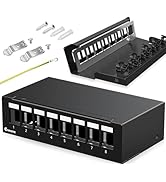 Enmane Patch Panel 8 Port Blank Keystone Patch Panel Shielded Compatible with LC/SC/ST/FC/USB/HDM...