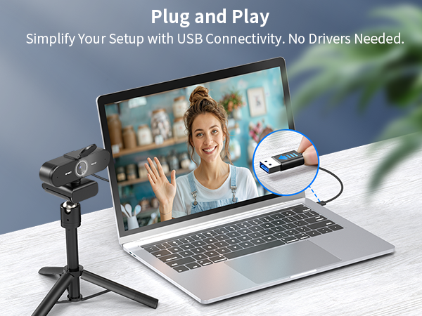 Plug&amp;Play Connectivity EMEET NOVA 4K Webcam for PC
