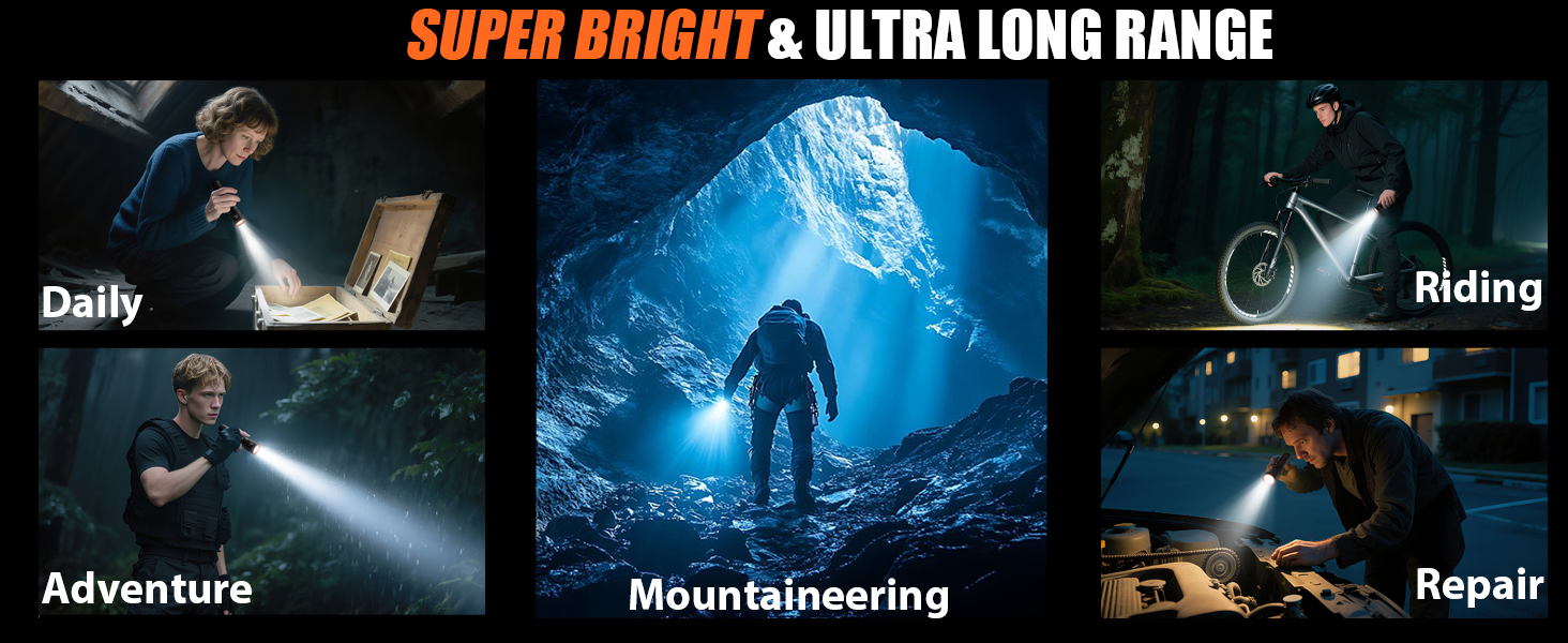 Rechargeable flashlights high lumens