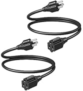 DEWENWILS 3 Foot Extension Cord, 16 AWG SJTW Weatherproof Power Cable for Indoor Outdoor Use, 3 P...