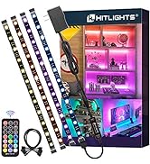 LED Strip Lights, HitLights 4 Pre-Cut 1ft/4ft Small LED Light Strips Dimmable, RGB 5050 Color Cha...
