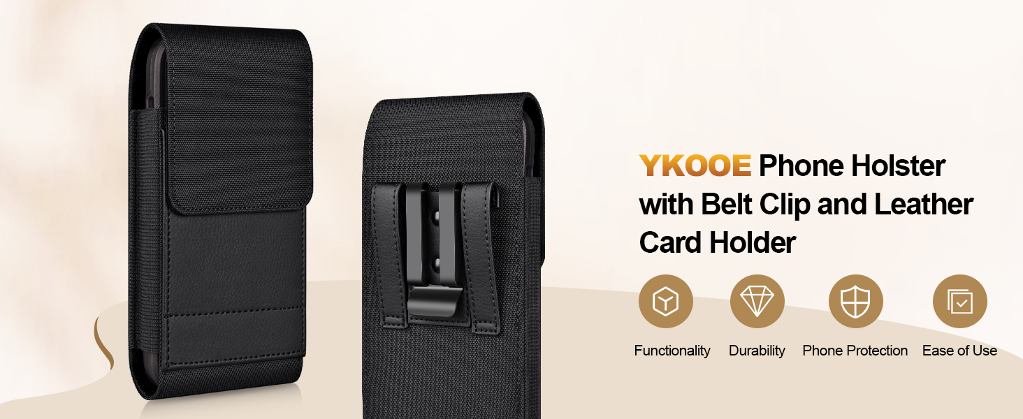phone holster with belt clip and leather card holder