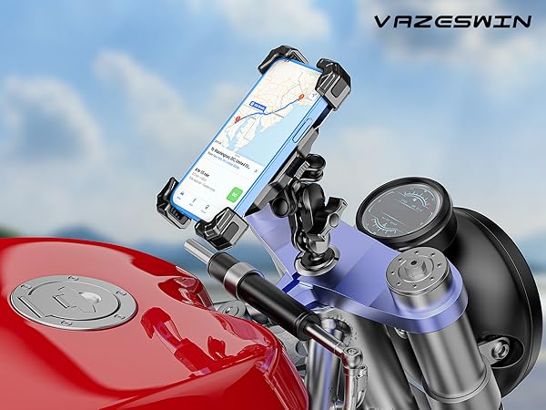motorcycle fork stem phone mount