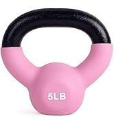LIONSCOOL Neoprene Coated Cast Iron Kettlebell Weight, All-Purpose Solid Kettlebell for Full Body...