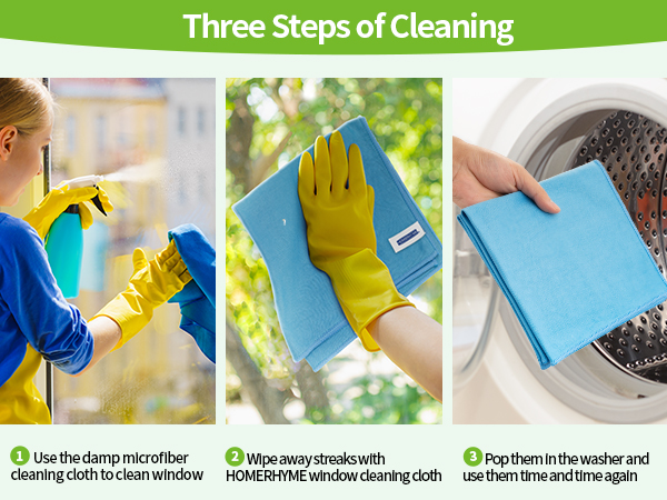 Window Cleaner Kit - Window and Glass Cleaning Cloth, Streak-free Windows with just Water