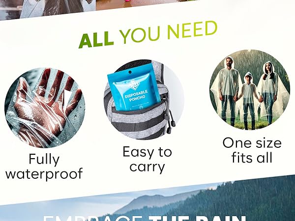 rain ponchos for adults poncho adult compact pocket travel emergency raincoat packable with hood