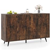 Giantex Buffet Sideboard, Mid Century Modern 4-Door Storage Cabinet with 5-Position Adjustable Sh...