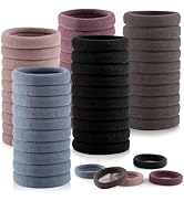 100 Pcs Thick Seamless Hair Ties, Ponytail Holders Hair Accessories No Damage for Thick Hair, Chr...