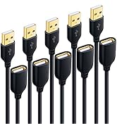 Besgoods USB Extension Cable, 10 ft [5Pack] Extra Long Type A Male to Female USB 2.0 Extender Cor...
