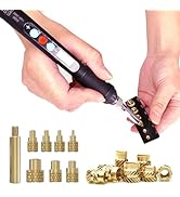 60W Digital Soldering Iron Heat Set Insert Tool with Heat Set Insert Tips and 100 Pcs M3x4x4.5 Th...