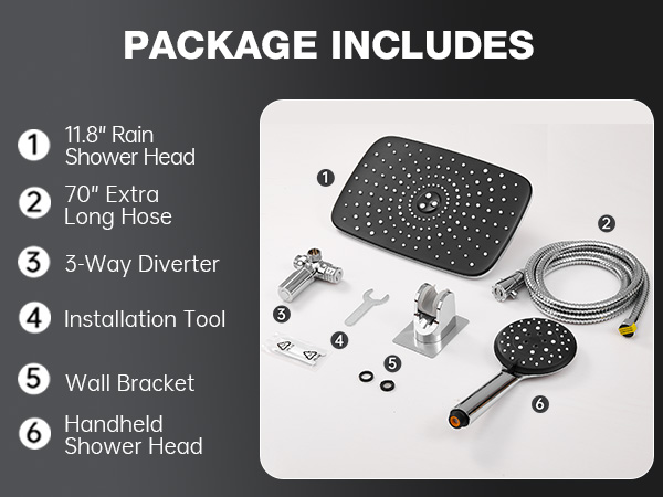 veken shower head rain shower head shower heads with handheld spray combo bathroom accessories