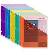 Binditek 10 Pack Poly Slash File Jacket for 3 Ring Binder, Binder Pockets Plastic Jacket, 3 Hole ...