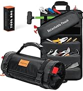 CRAFT911 Durable Tool Bag Organizers w/Detachable Pouch - Heavy Duty Roll Up Tool Bag Organizer f...