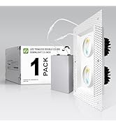 ASD 3/4 Inch LED Recessed Lights 2-Heads Adjustable, Trimless Recessed Lighting 30W, Airtight Gim...