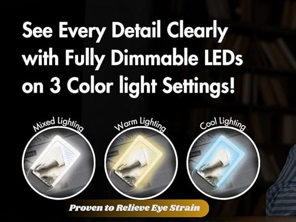 3COLOR magnifying glass with light