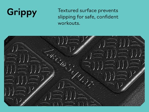Textured surface slant board calf stretcher and squat wedge block for safe non-slip workouts