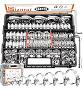 Dianrui 200 PCS Hose Clamp Assortment 1/4