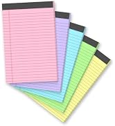 5 Pack 5 x 8 Inch Colored Legal Pads, 5 Bright Colors Double-Sided Lined Notepads with Hard Backi...