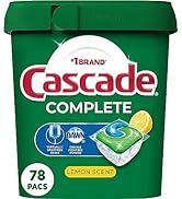 Cascade Complete Dishwasher Pods, Dishwasher Detergent, Lemon Scent ActionPacs, Cleaning Supplies...