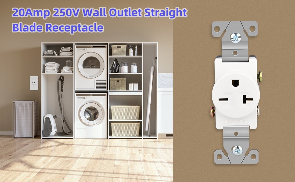 20Amp 250V Wall Outlet Straight Blade Receptacle