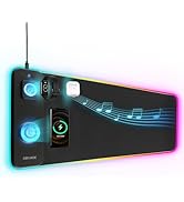 obvade XXL RGB Gaming Mouse Pad Black Mouse pad Gaming Desk pad Large mats Mouse Pads for Desk wi...