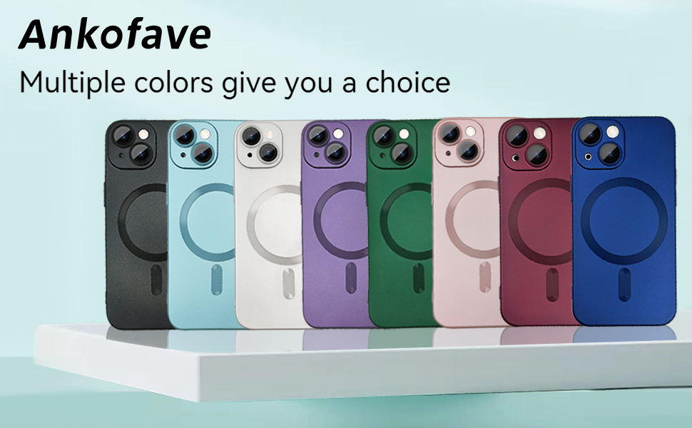 ankofave Magnetic case for iPhone 13 Mini Phone Case for Women, Matte Luxury Soft Metallic Luster