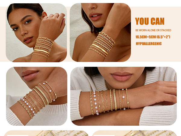 gold bracelet set