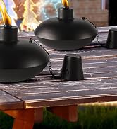 ZSZMFH 4 Pack Metal Table Top Torches,18 oz Citronella Torches for Outside, Refillable Citronella...