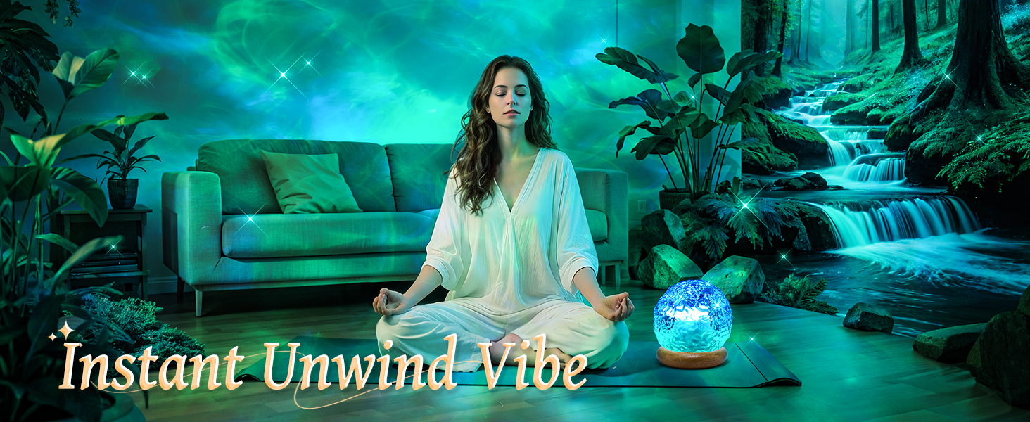 Mood Lighting Crystal Lamp Ocean Light Projector for Bedroom Ocean Room Decor for Teen Girls Gifts