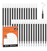 Retractable Gel Pen Refills, Shuttle Art 30 Pack Black Rollerball Gel Ink Pens Refills, Bulk Set,...