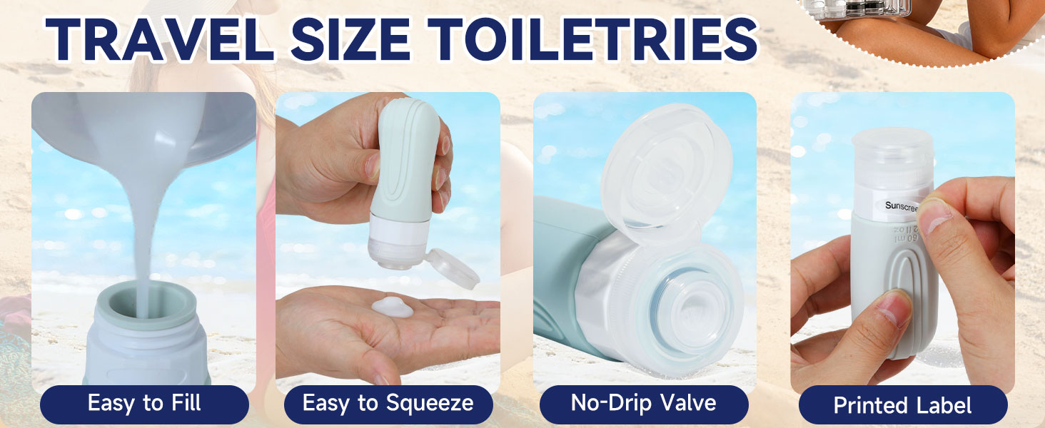 Travel Bottles for Toiletries 10 Pack