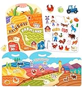 JoyCat Reusable Sticker Book - Jelly Animal Stickers for Toddlers, Kids Sticker Activity Book, Tr...