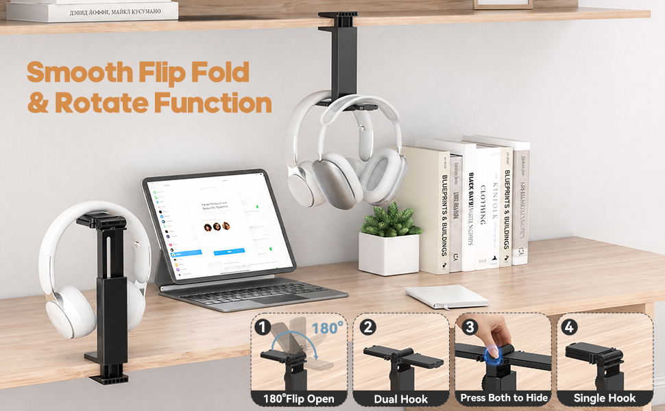 Desk headphone stand
