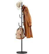 MISSLO Heavy Duty Coat Rack Freestanding 4 Adjustable Size Coat Tree with Stable Wood Base Coat H...