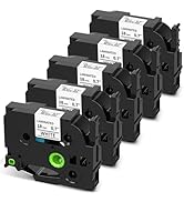 COLORWING TZe-241 18mm Label Tape Replace for Brother Label Maker Tape 18mm 0.7" Laminated White ...