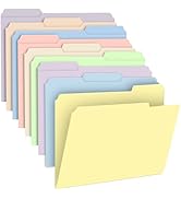 9 Pack Colored File Folders 8.5 x 11 Inch, 1/3 Cut Tab Manilla File Folders Letter Size, School B...