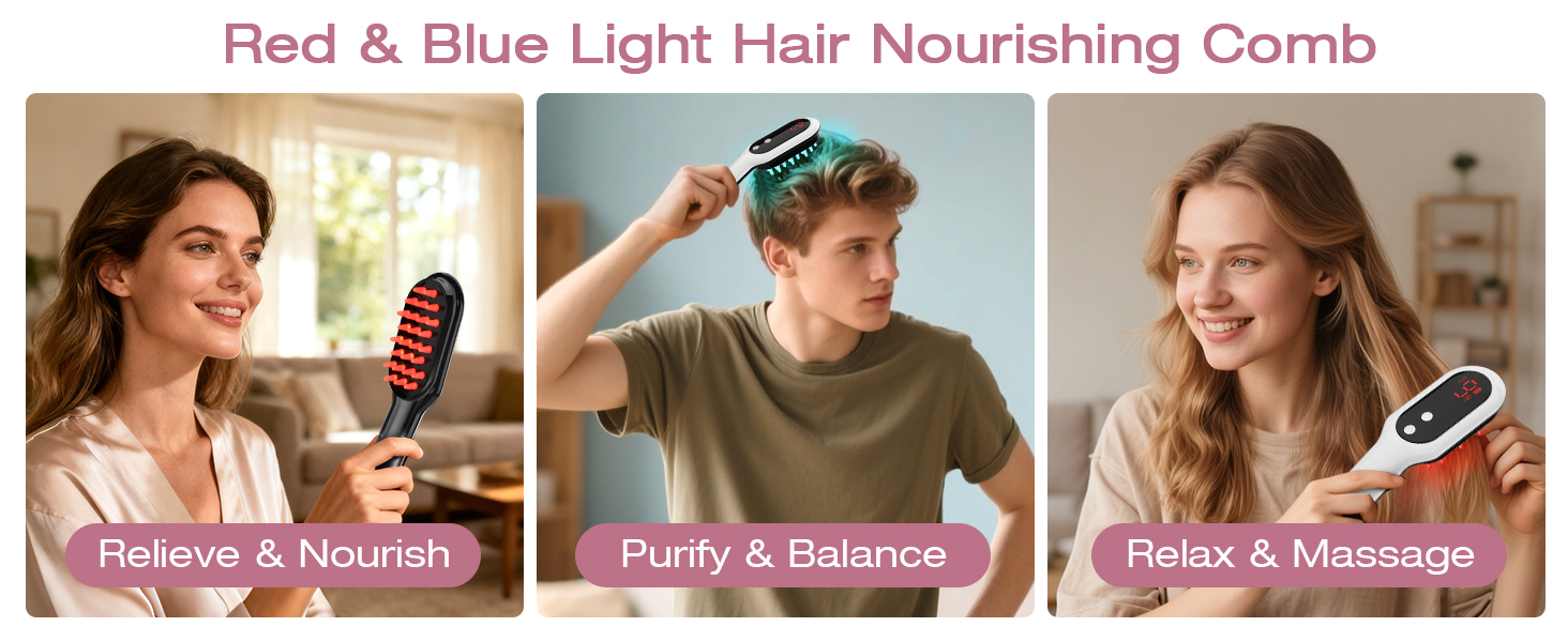 red light hair brush