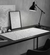 White Topographic Mouse Pad XXXL - Giant Full Desk Gaming Mat, Huge Keyboard Pad for Ultimate Bat...